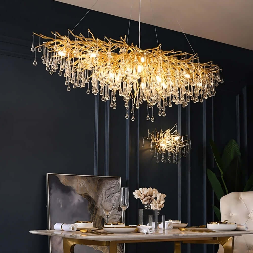 Lustre de salle à manger Albero en cristal 62 po – vue 3