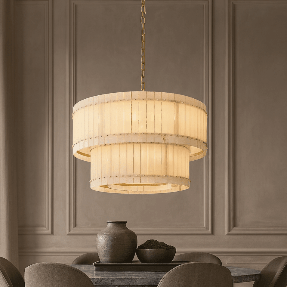 Lustre Valmont à 2 étages en marbre 39 po – vue 4