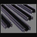Rail 3 fils en surface avec 2 embouts, 6 pi, noir