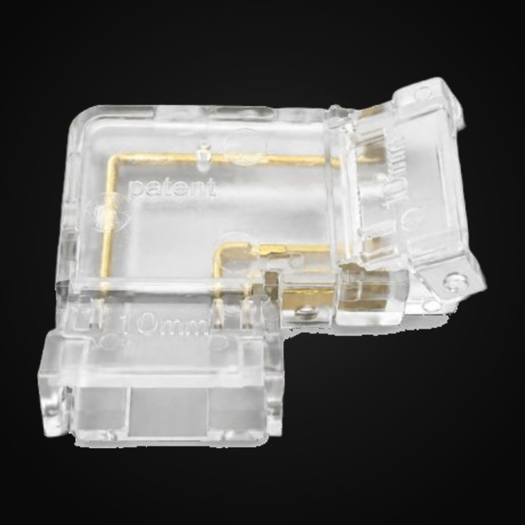 Connecteur ruban COB en L, 3 broches, pour ruban blanc ajustable 10 mm, 3 A max