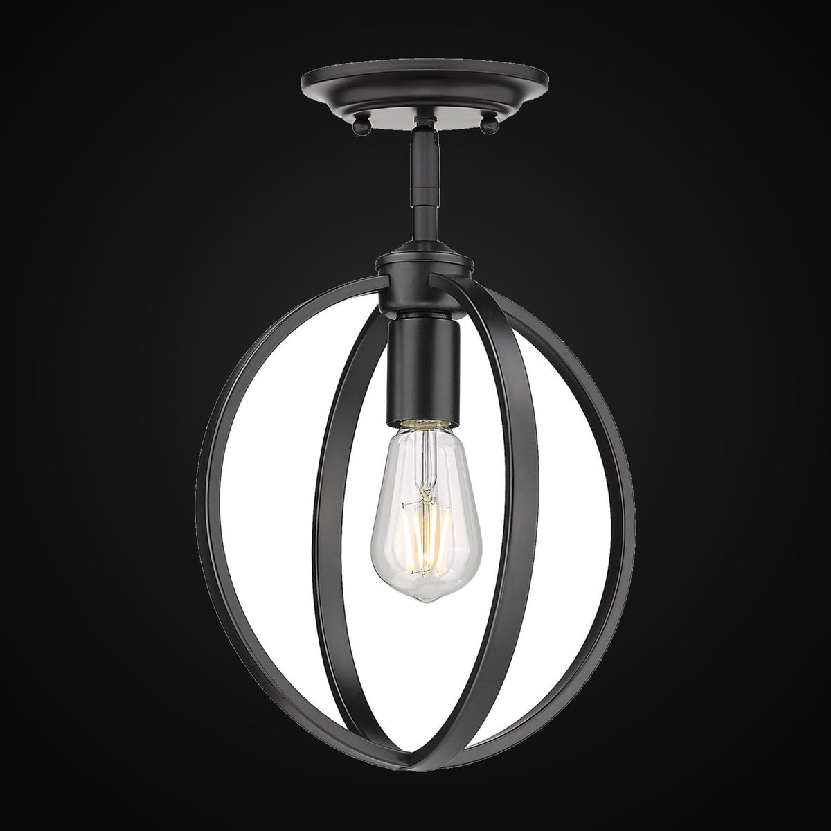 Semi-plafonnier Colson, noir mat