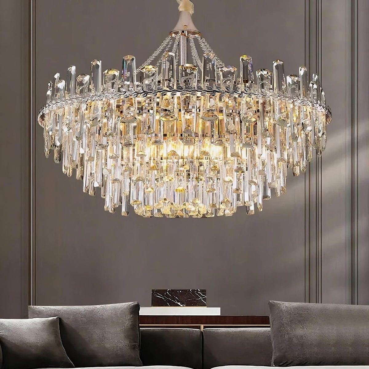 Lustre rond moderne Gio en cristal