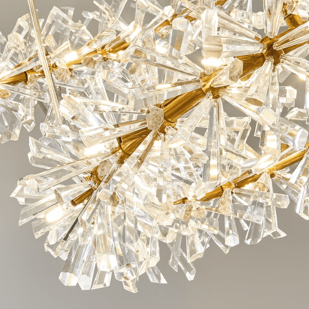 Lustre double anneau Exton 39 po en cristal – vue 3