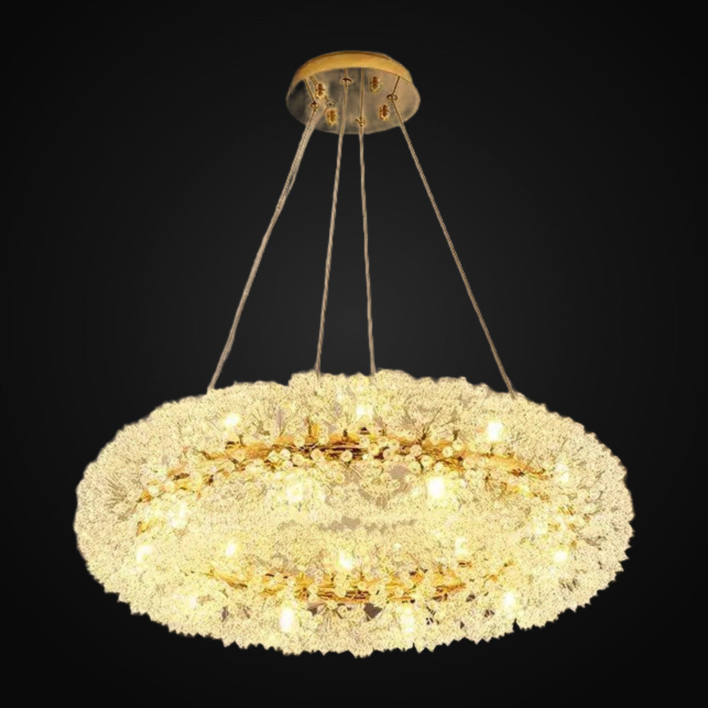 Lustre anneau Di Leone en cristal