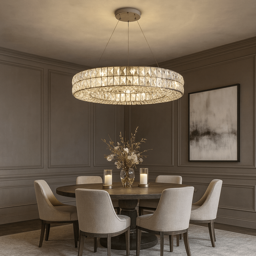Lustre roue Bacci en cristal