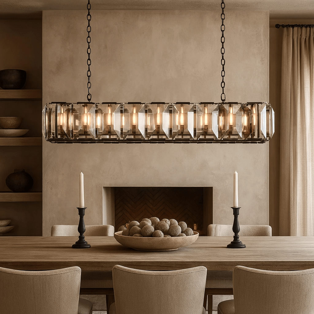 Lustre rectangulaire Brookhill en cristal
