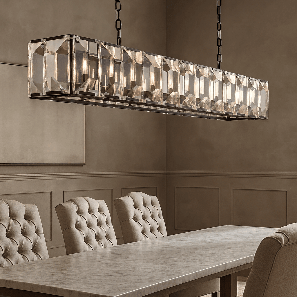 Lustre rectangulaire Brookhill en cristal – vue 2