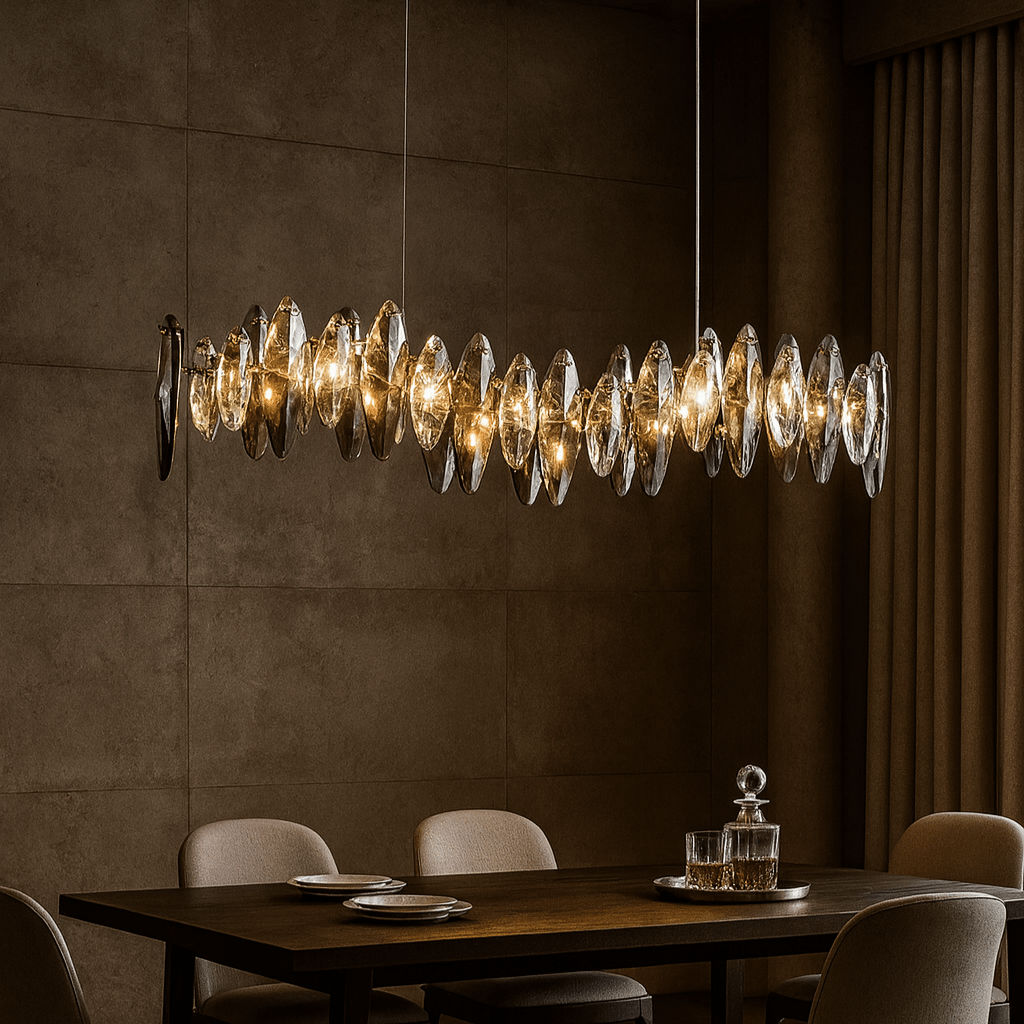 Lustre de salle à manger Lazzo en cristal – vue 3