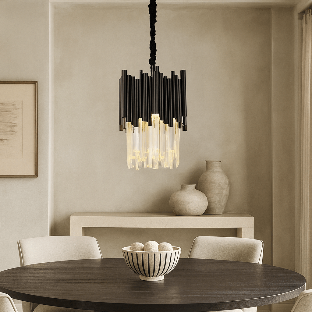 Lustre rond Vigo 12 po en cristal – vue 2