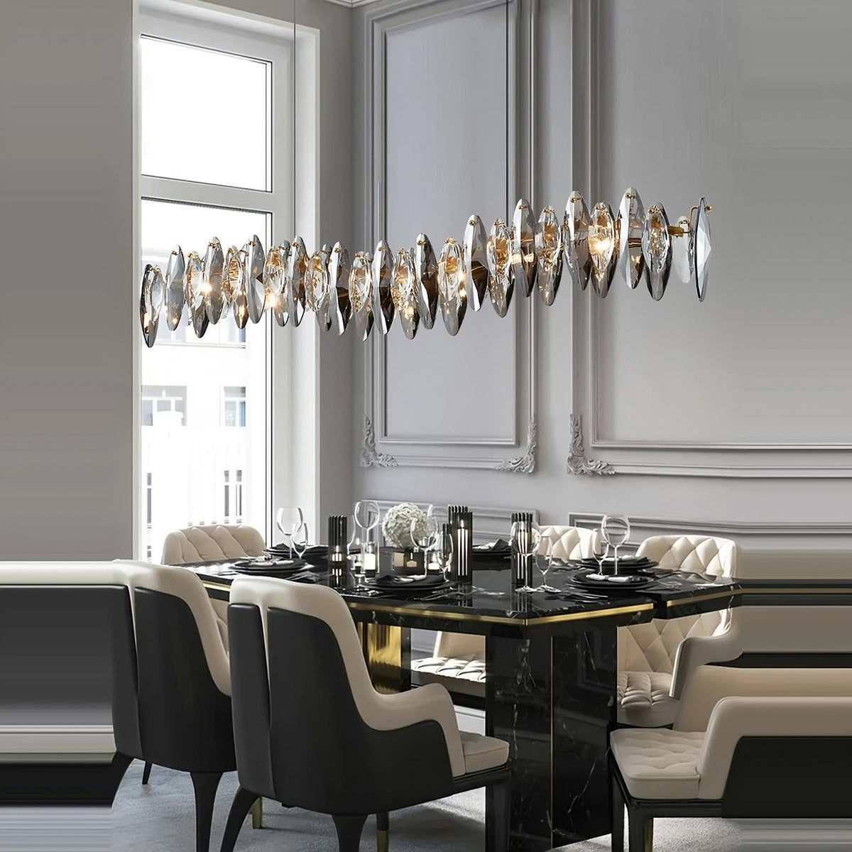 Lustre de salle à manger Lazzo en cristal – vue 2