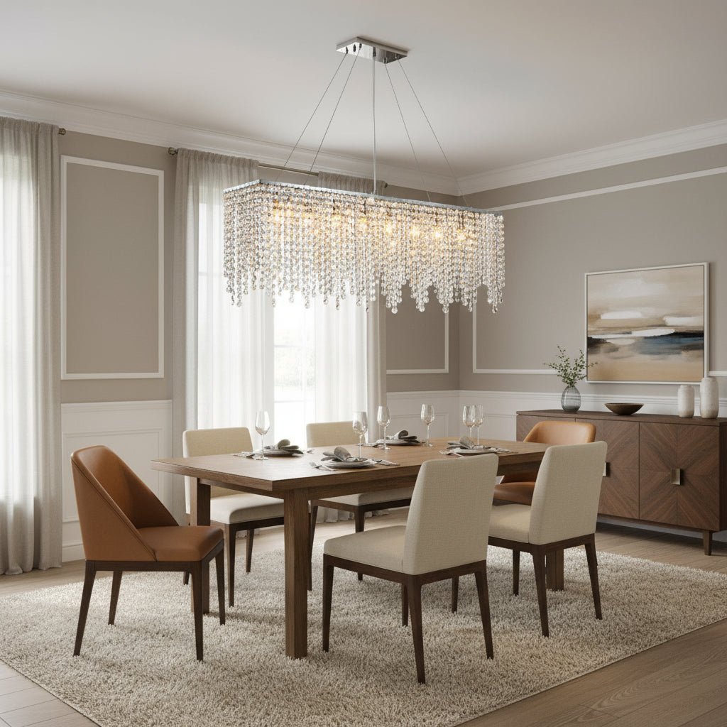 Lustre de salle à manger Alleri 39 po en cristal – vue 2