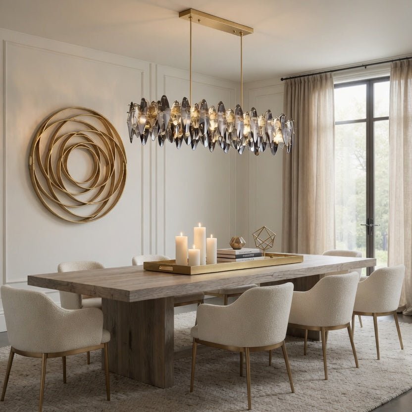 Lustre de salle à manger Lazzo en cristal – vue 2