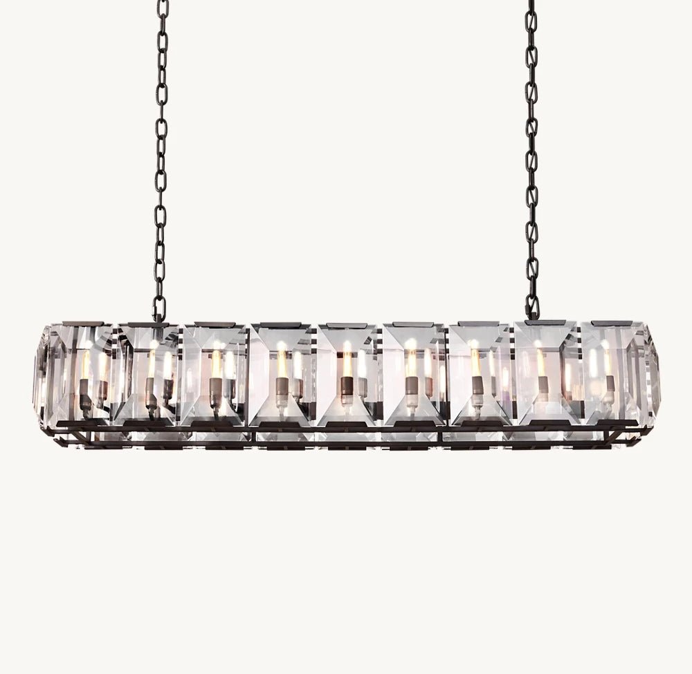 Lustre rectangulaire Brookhill en cristal – vue 4