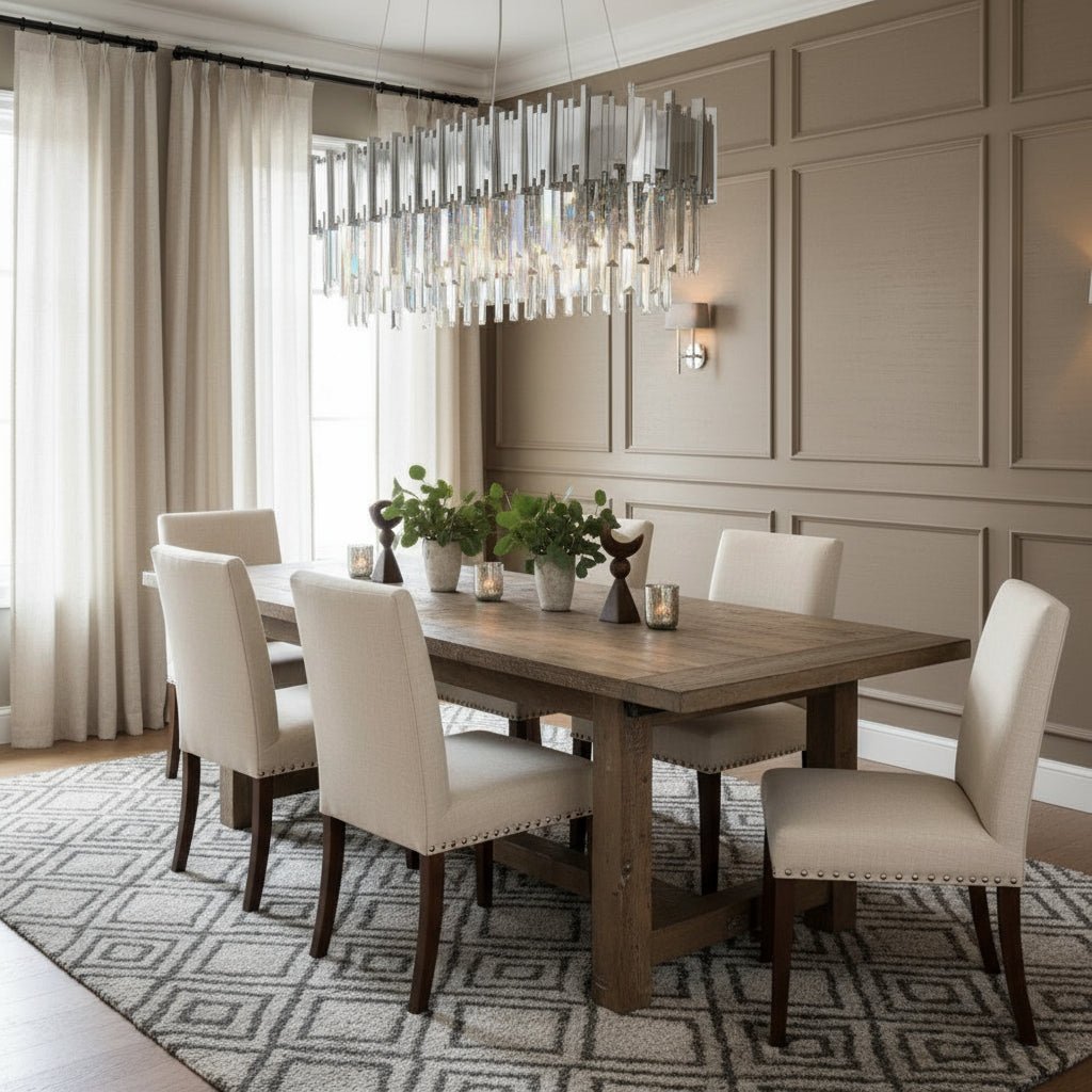 Lustre de salle à manger Gio en cristal, fini chrome – vue 2