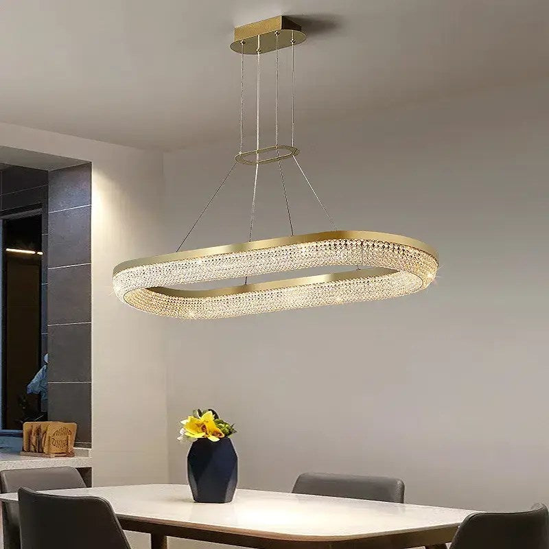 Lustre de salle à manger Bergamo en cristal