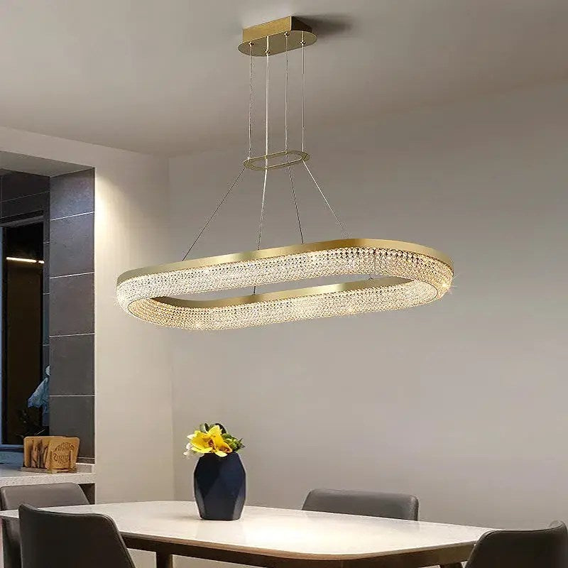 Lustre de salle à manger Bergamo en cristal