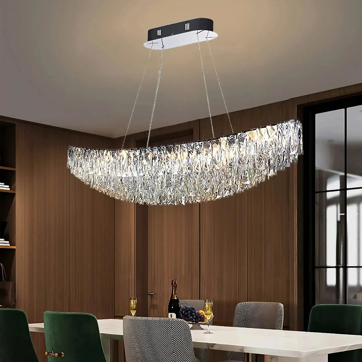 Lustre de salle à manger Lunare en cristal – vue 4