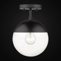 Applique Dixon, noir mat, verre clair et capuchon noir mat