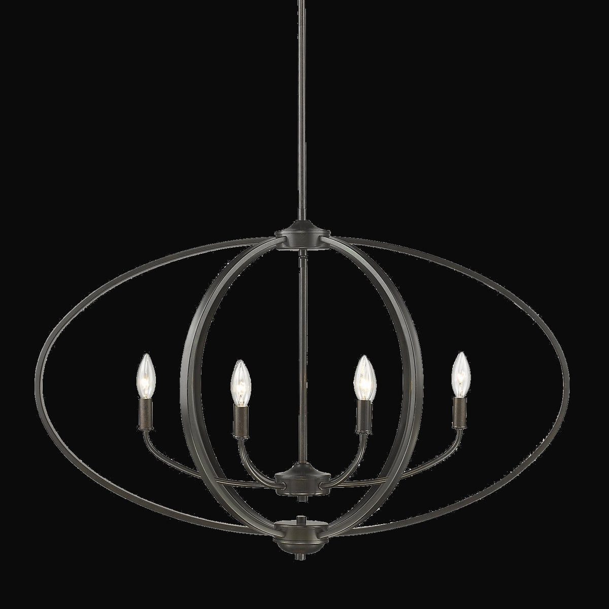 Suspension linéaire Colson, bronze étrusque, avec abat-jour