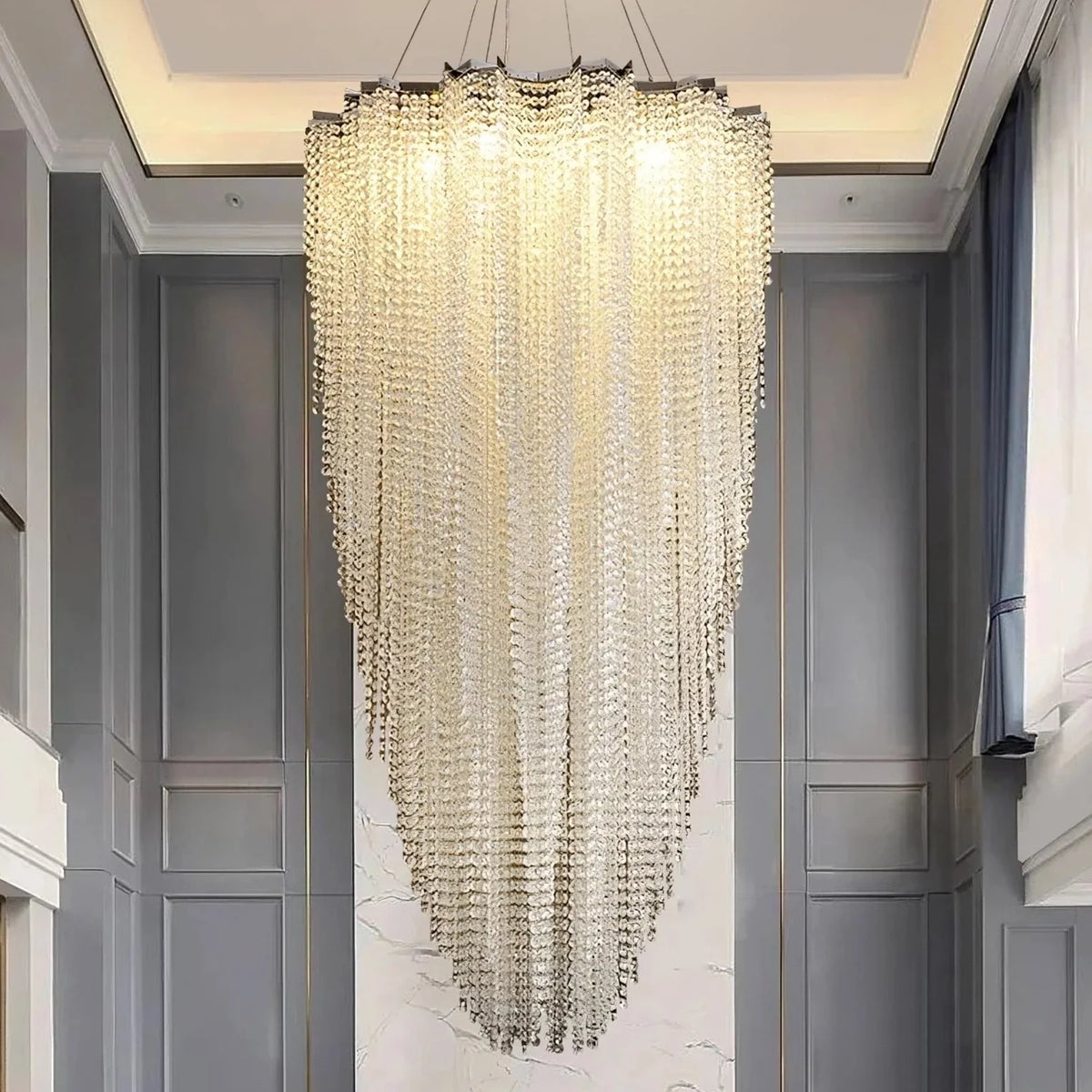 Lustre d'escalier moderne Alleri en cristal – vue 2
