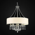 Lustre Echelon 5 lumières, chrome, abat-jour voile de mariée