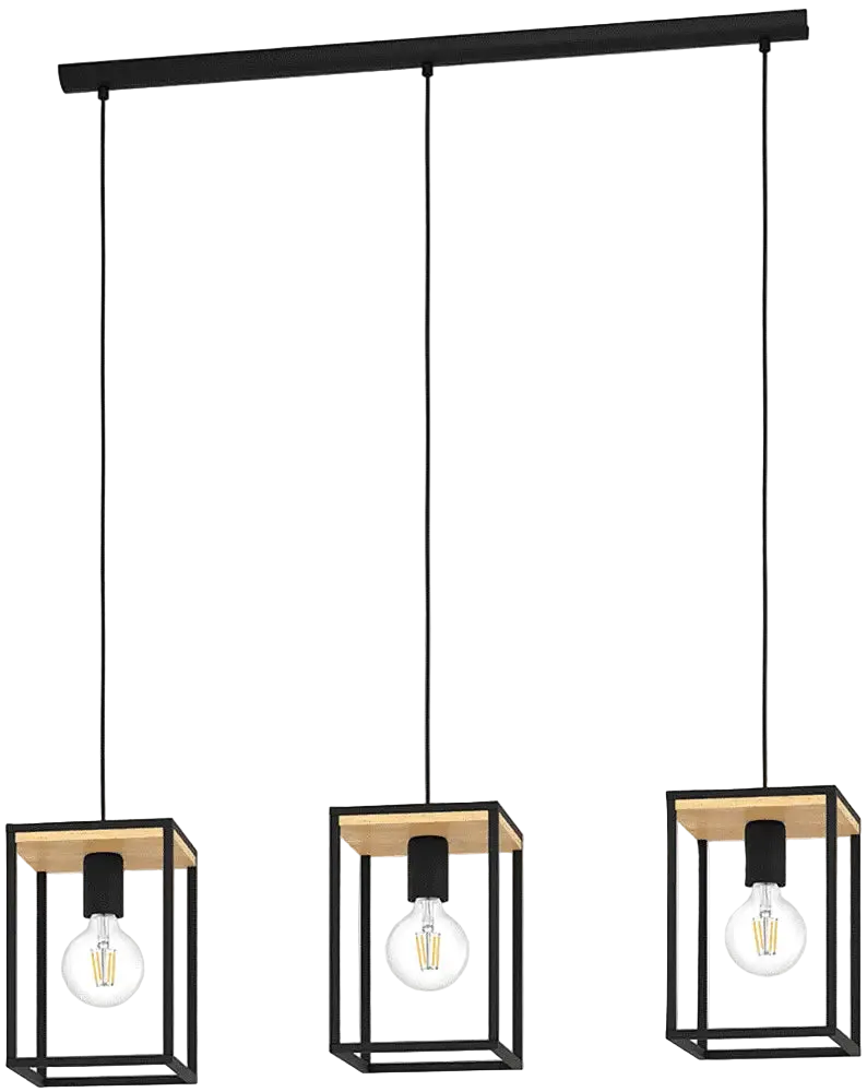 Suspension 3 lumières – bois