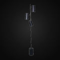Lampadaire 3 lumières, noir mat