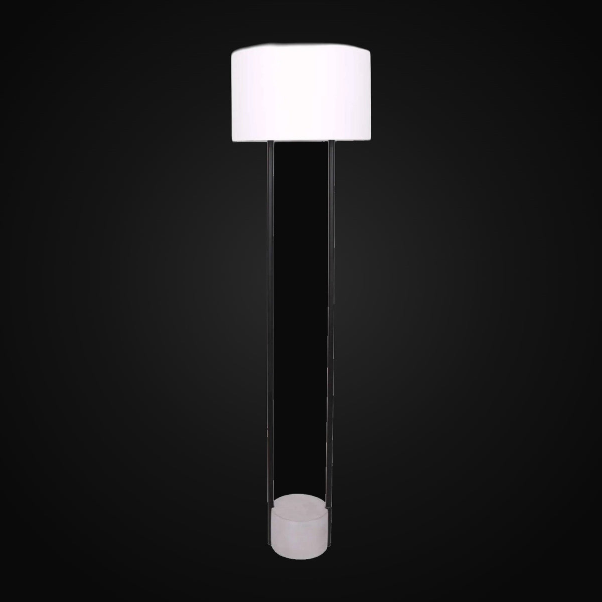 Lampadaire à base de béton et métal noir