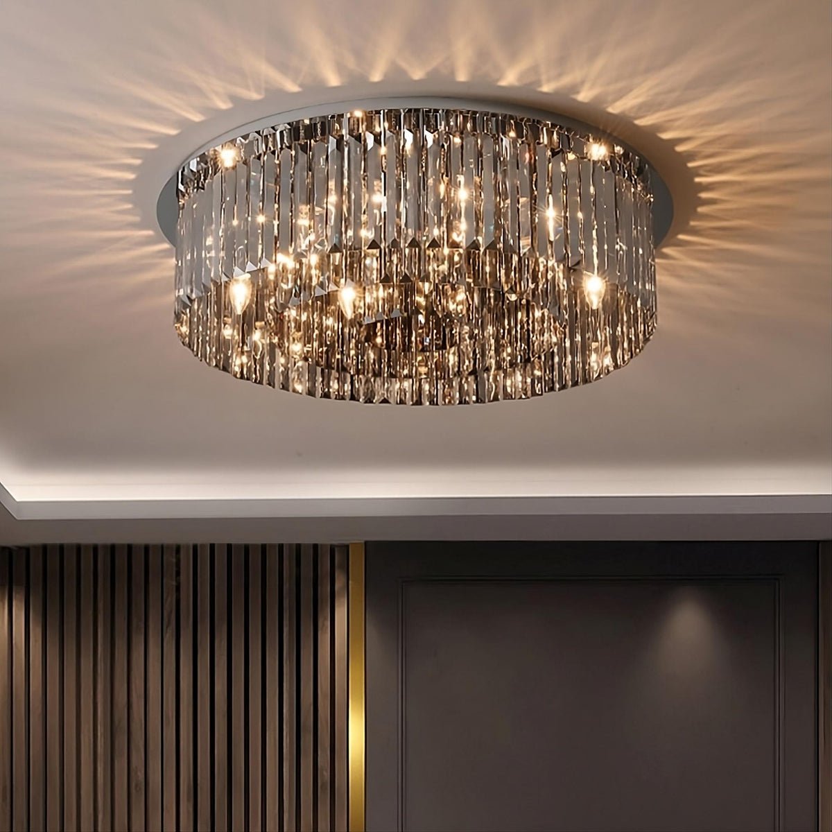 Plafonnier Gio en cristal gris fumé – vue 4