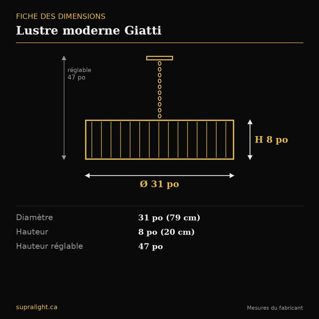 Lustre moderne Giatti – dimensions