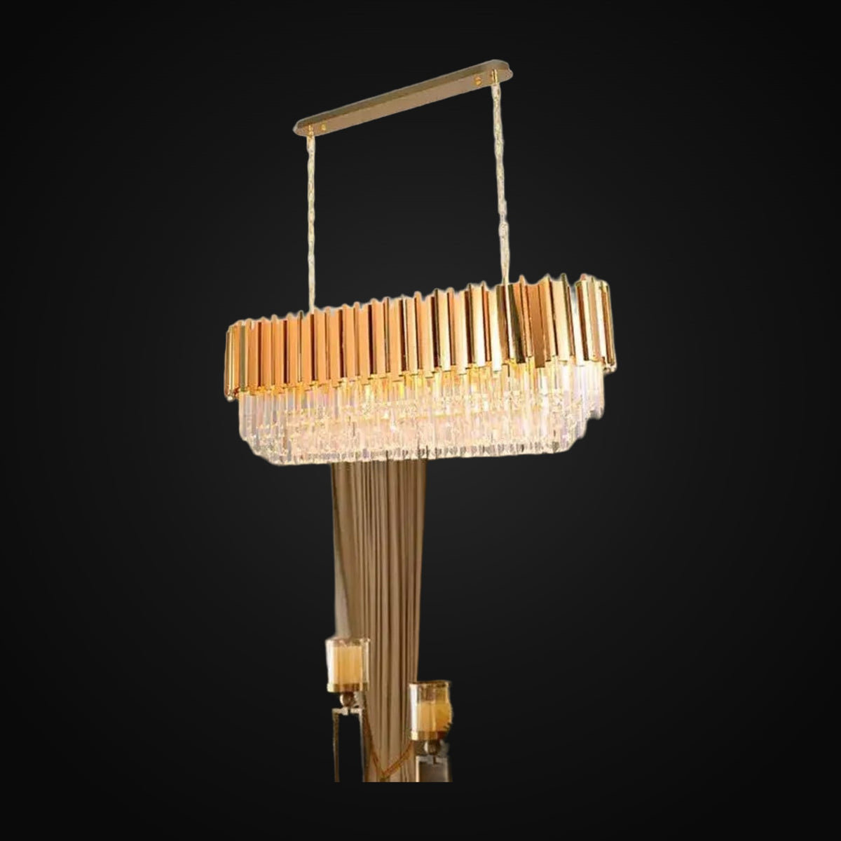 Lustre Gio en cristal, suspension par chaîne
