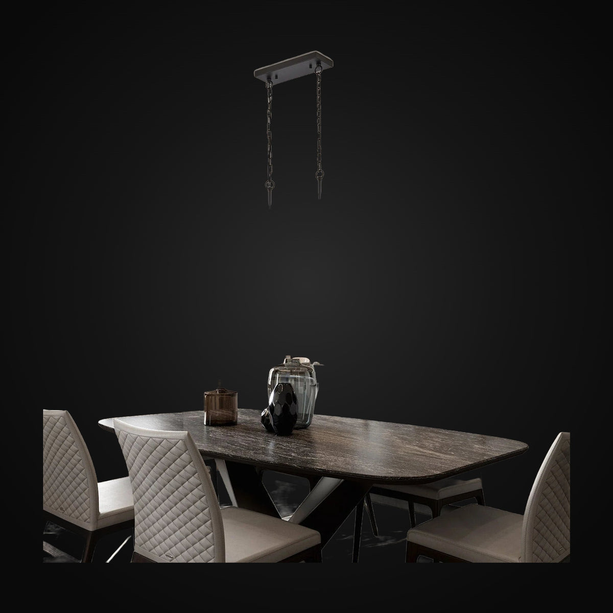 Lustre anneau Gio en cristal pour salle à manger