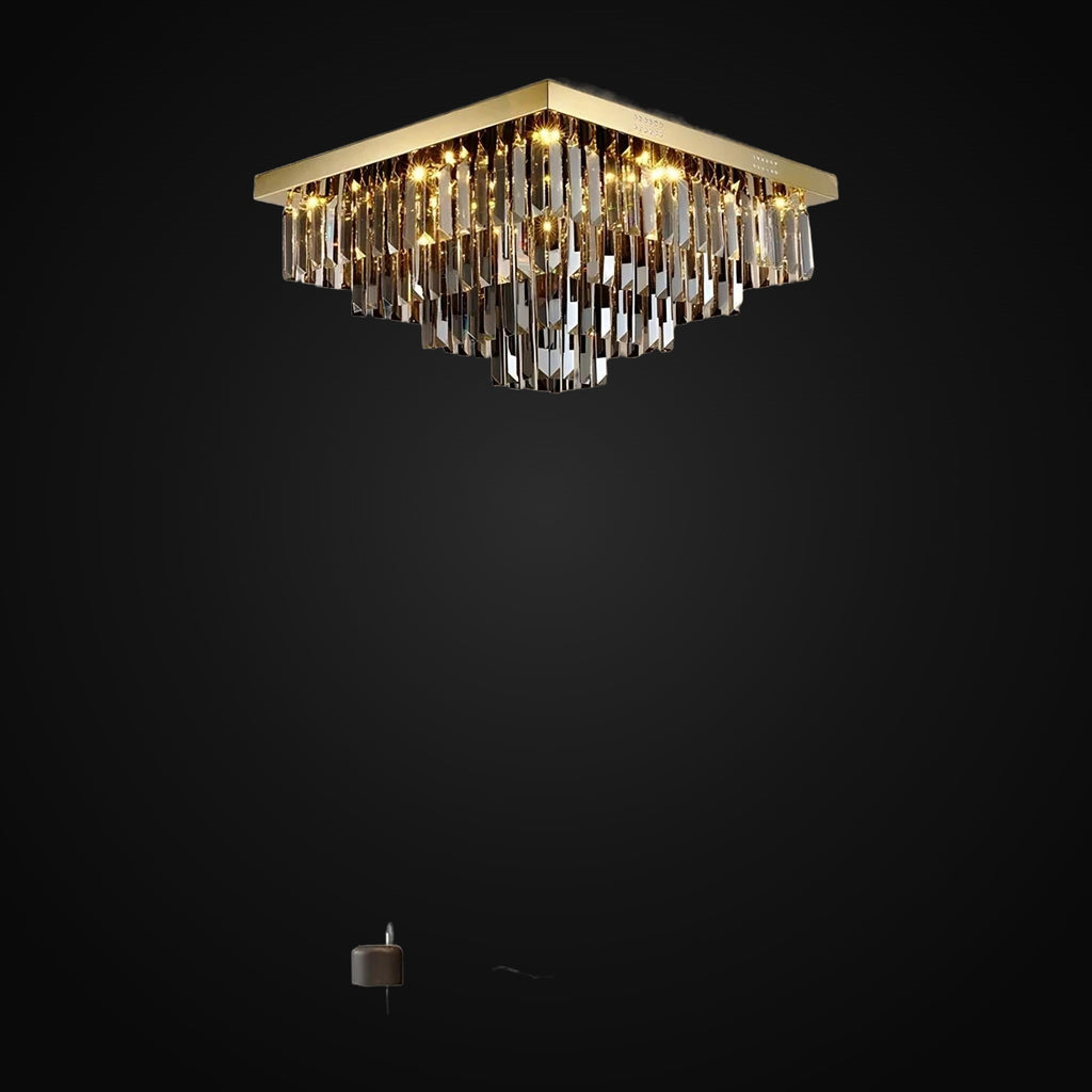 Lustre Gio en cristal gris fumé