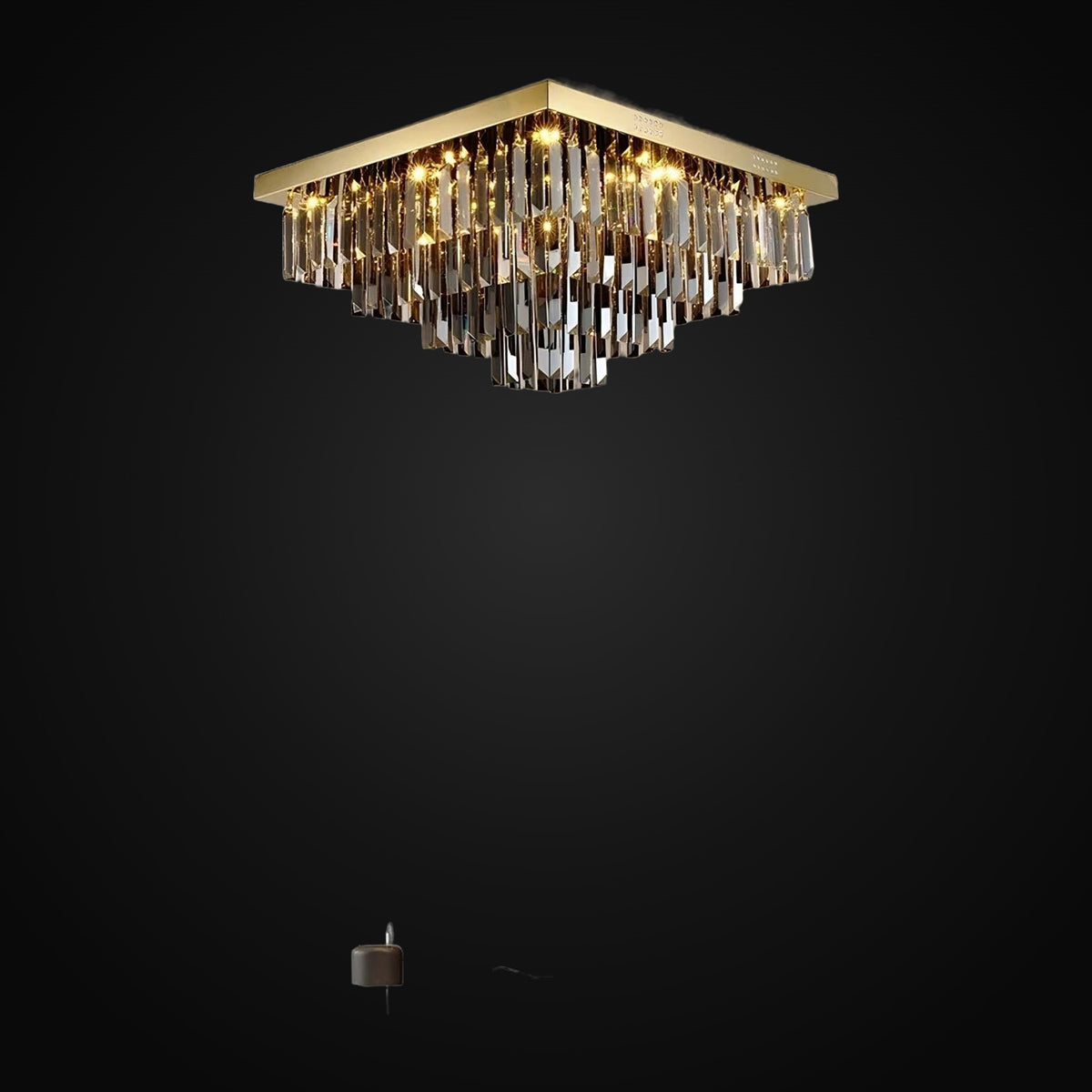 Lustre Gio en cristal gris fumé