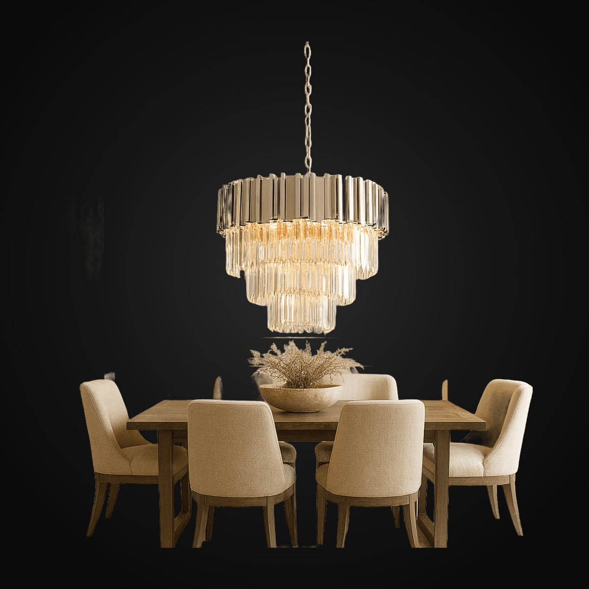 Lustre Gio en cristal à quatre étages
