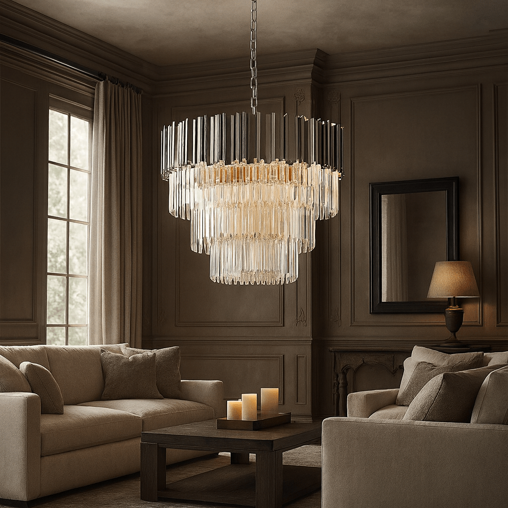 Lustre Gio en cristal à quatre étages – vue 2