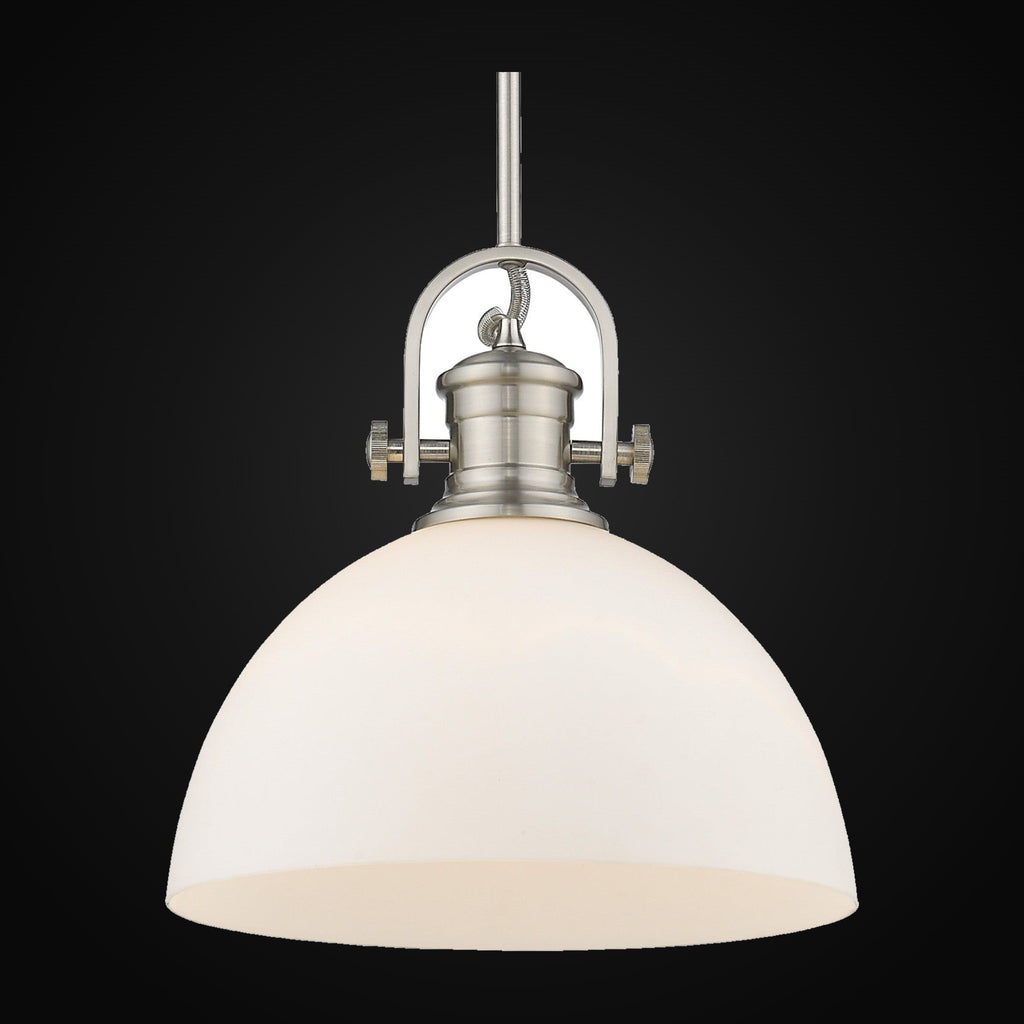 Suspension Hines 1 lumière, étain, verre opale