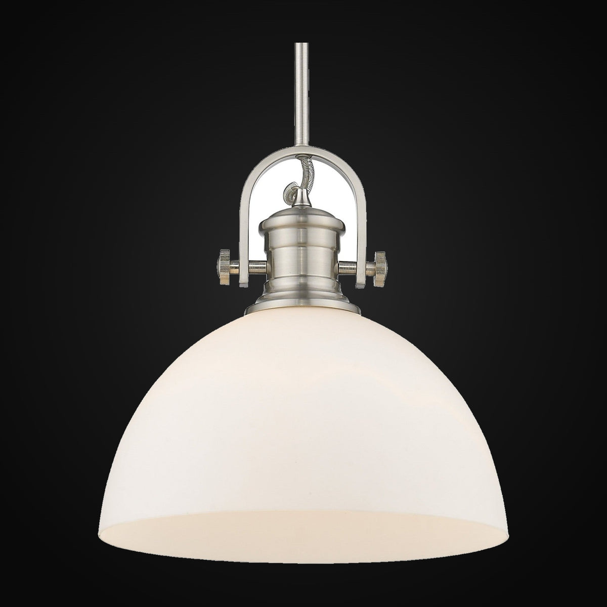 Suspension Hines 1 lumière, étain, verre opale