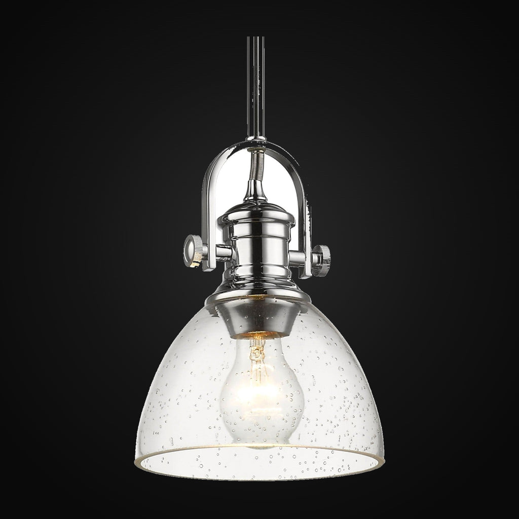 Mini-suspension Hines, chrome, verre bullé