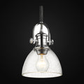Mini-suspension Hines, chrome, verre bullé
