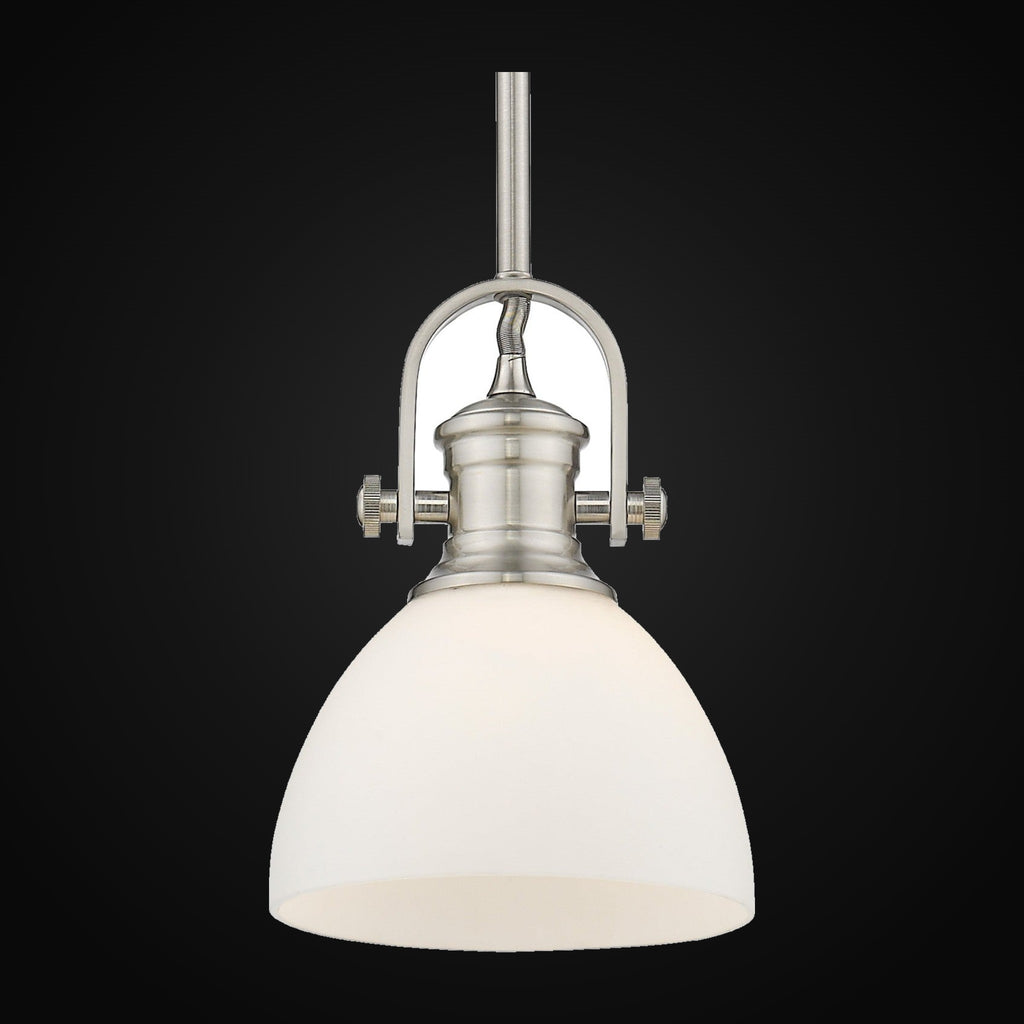 Mini-suspension Hines, étain, verre opale