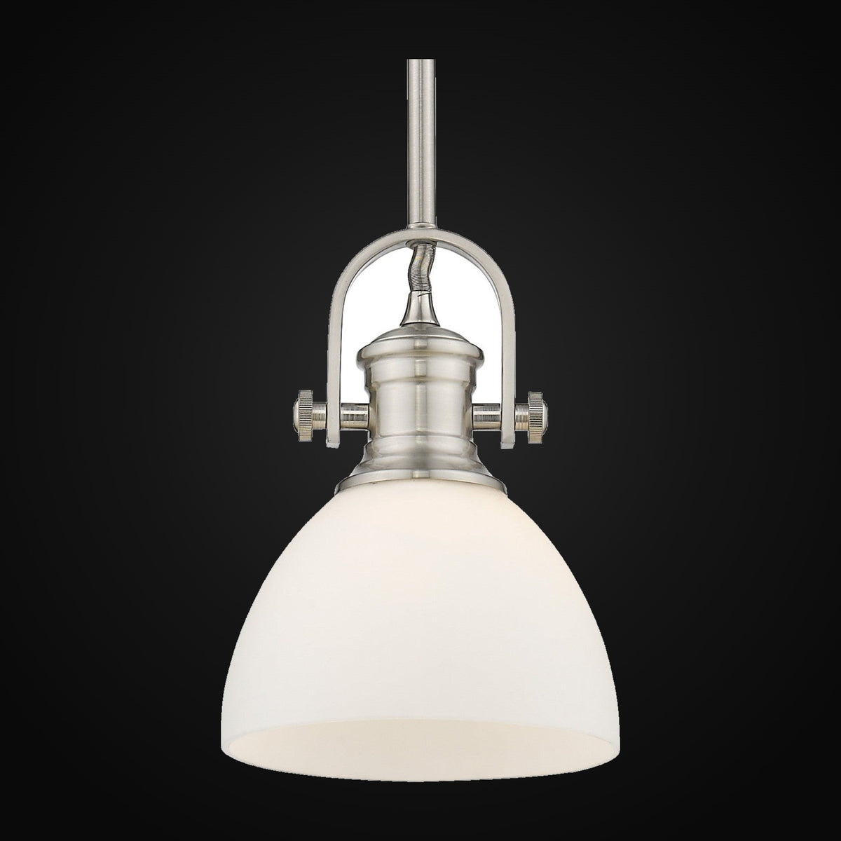 Mini-suspension Hines, étain, verre opale