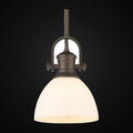 Mini-suspension Hines, bronze frotté, verre opale
