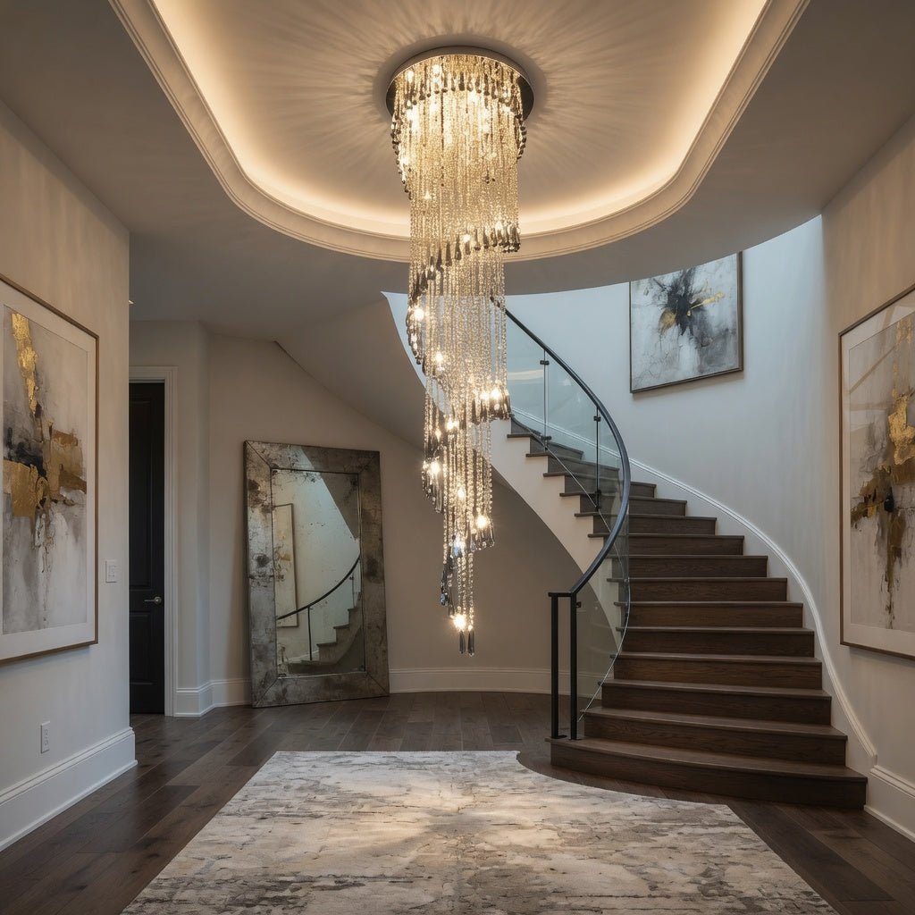 Lustre d'escalier Cascara en cristal – vue 3