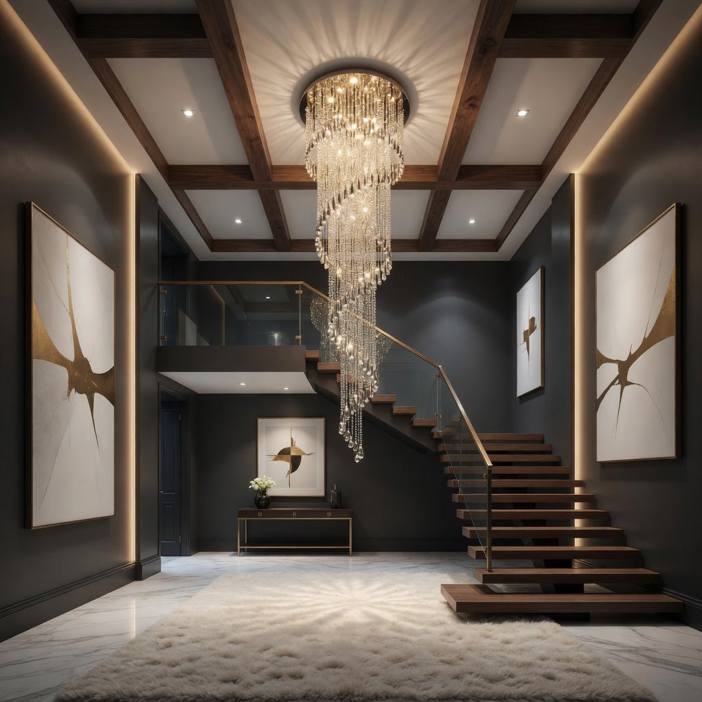 Lustre d'escalier Cascara en cristal – vue 4