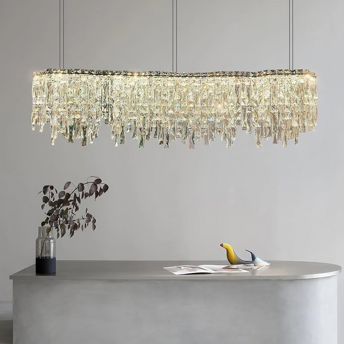 Lustre de salle à manger Bacci en cristal – vue 3