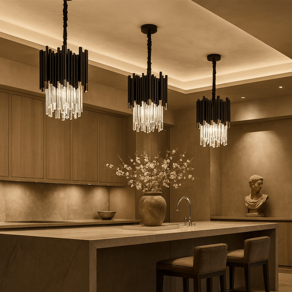 Lustre rond Vigo 12 po en cristal – vue 3