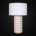 Grande lampe de table bois et céramique