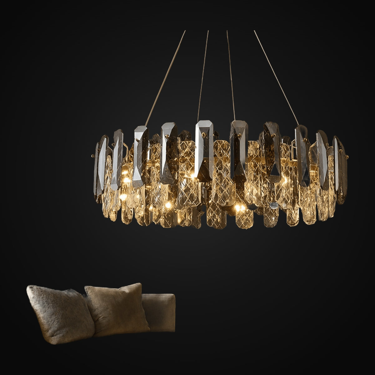 Lustre moderne Lazzo en cristal