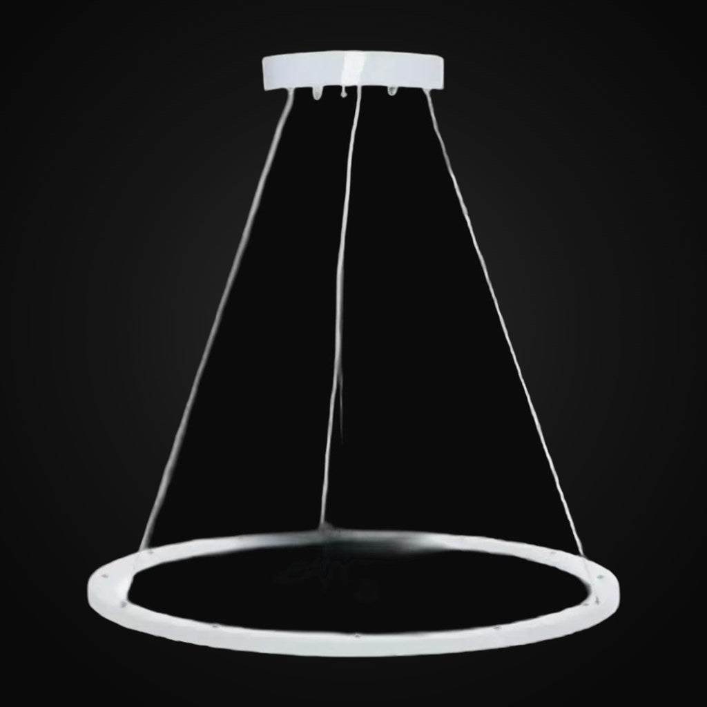 Luminaire DEL circulaire haut/bas 50 W 4000K, 5020 lm, 120 V – câble d'avion 15 pi, canopée et cordon 3 fils
